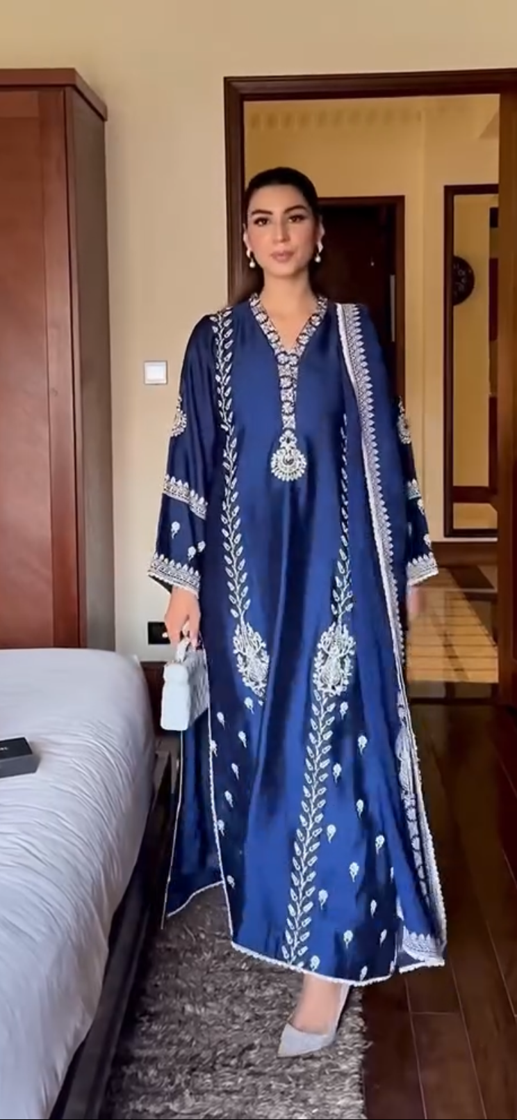 Royal Blue Sheesha Silk Kurta Set