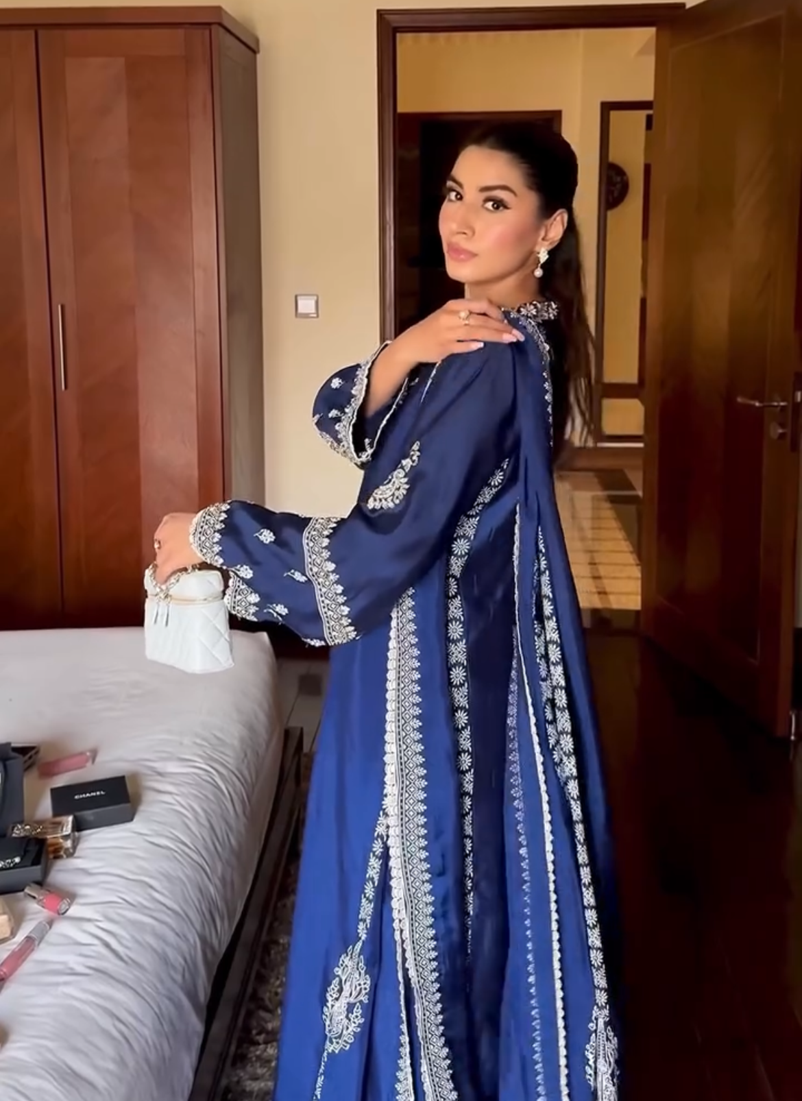 Royal Blue Sheesha Silk Kurta Set