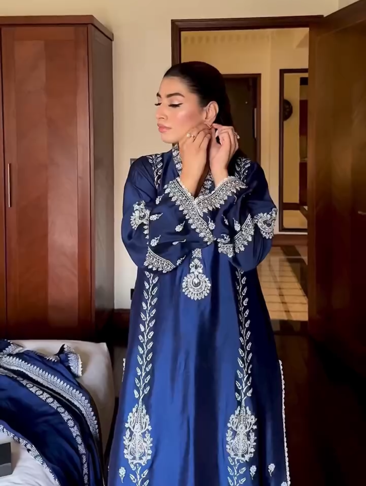 Royal Blue Sheesha Silk Kurta Set