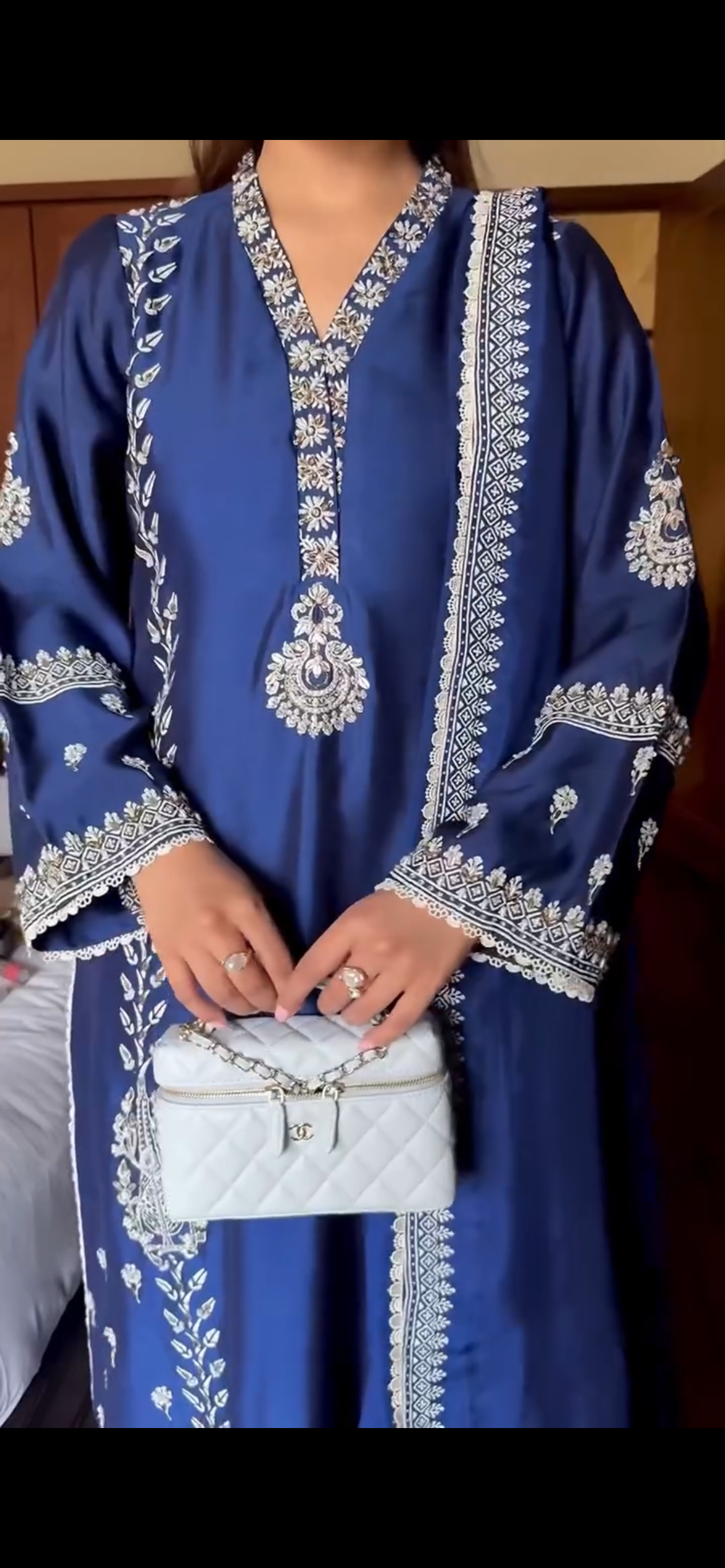 Royal Blue Sheesha Silk Kurta Set